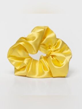 Yellow Satin Scrunchie